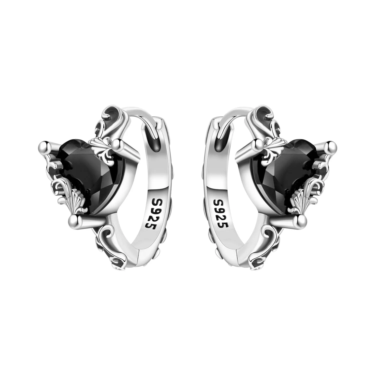 PANPOKI Orecchini a cerchio con motivo floreale, in argento Sterling 925 con placcatura in oro 14 carati, leggeri orecchini a cerchio con fiori in zirconia cubica, gioielli ipoallergenici da donna - immagine 1