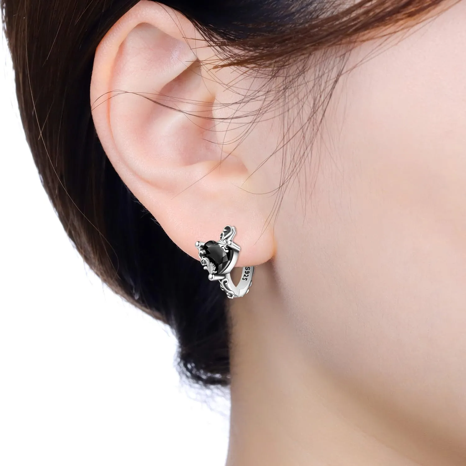 PANPOKI Orecchini a cerchio con motivo floreale, in argento Sterling 925 con placcatura in oro 14 carati, leggeri orecchini a cerchio con fiori in zirconia cubica, gioielli ipoallergenici da donna - immagine 4