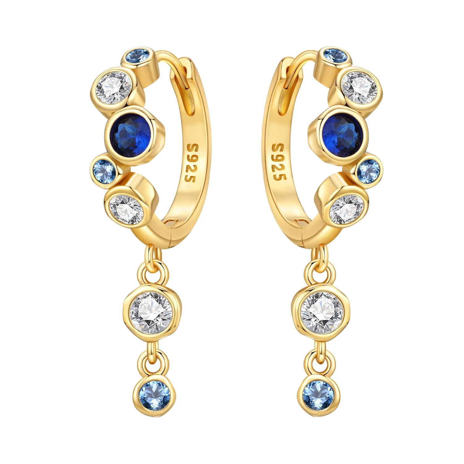 PANPOKI Orecchini a forma di cuore, in argento 925, con zirconi, ipoallergenici, minimalisti, 1, Argento sterling, Zircone - immagine 1