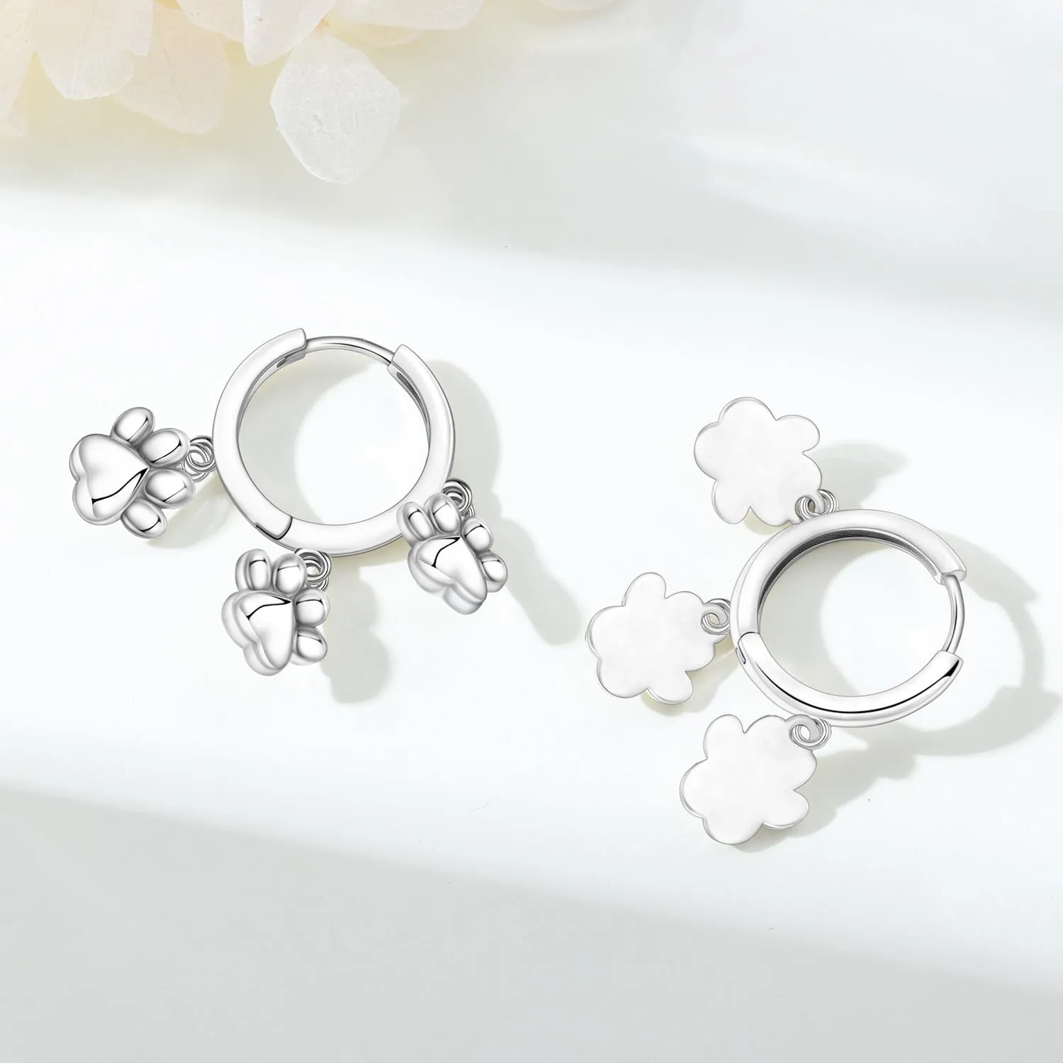 PANPOKI - Orecchini a cerchio con cuore e stella a forma di luna in argento Sterling 925 con placcatura in oro 14K – Orecchini a cerchio con zircone leggeri | Gioielli ipoallergenici per donna | - immagine 2