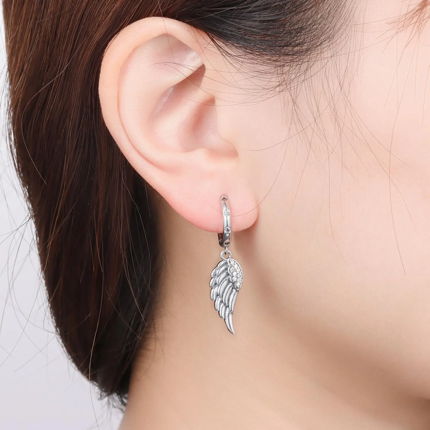 PANPOKI Orecchini pendenti a cuore, stella e luna in argento Sterling 925 placcato in oro 14 carati – Leggeri orecchini a cerchio con zirconia cubica | Gioielli ipoallergenici da donna | Confezione - immagine 4