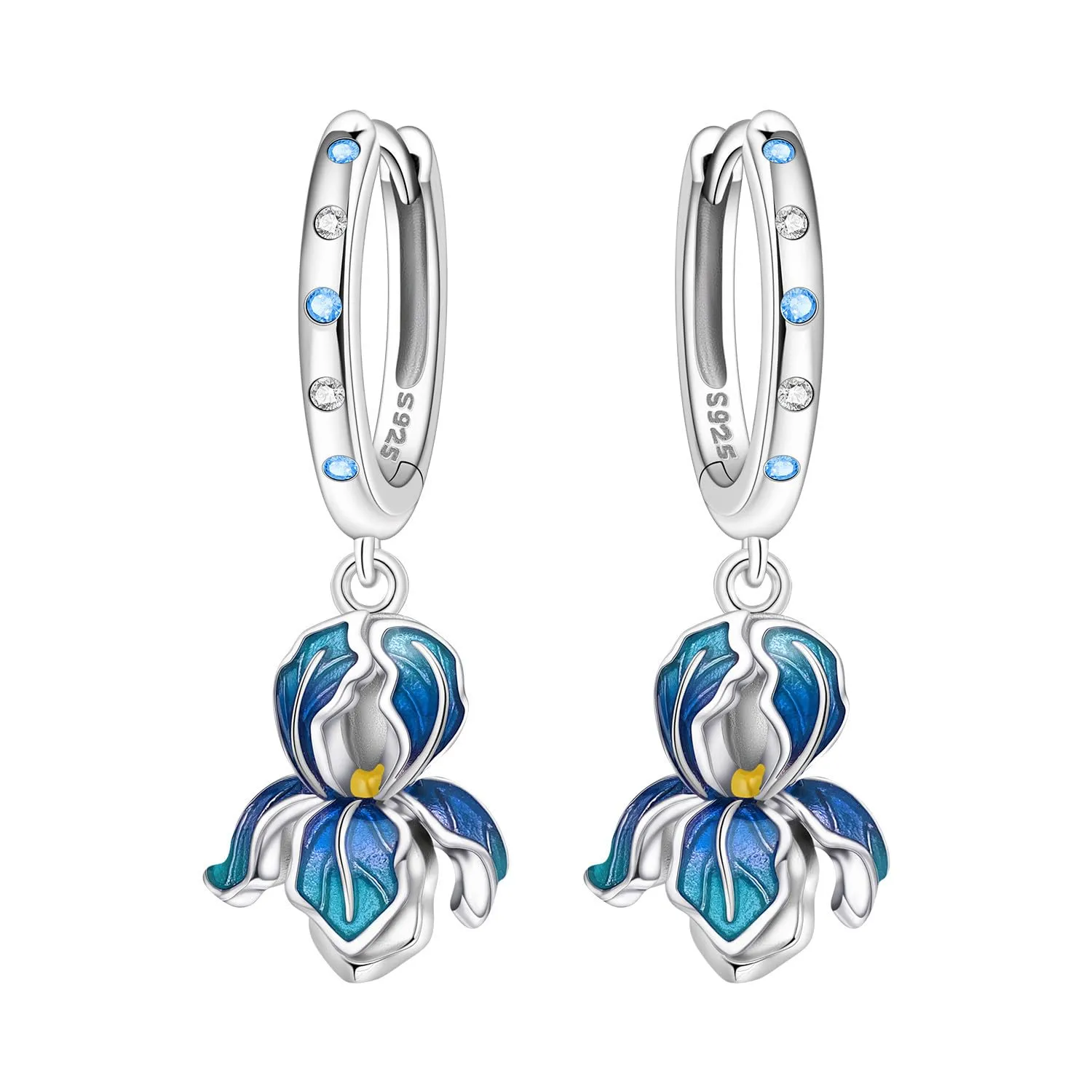 PANPOKI Orecchini a goccia con luna a forma di cuore e stella, in argento Sterling 925 con placcatura in oro 14K – Orecchini pendenti leggeri con zirconia cubica | Gioielleria ipoallergenica per donne - immagine 1