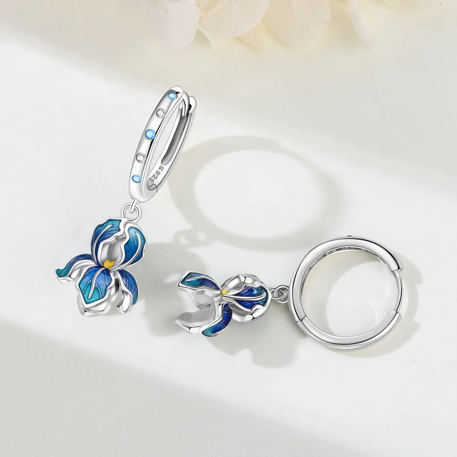 PANPOKI Orecchini a goccia con luna a forma di cuore e stella, in argento Sterling 925 con placcatura in oro 14K – Orecchini pendenti leggeri con zirconia cubica | Gioielleria ipoallergenica per donne - immagine 2