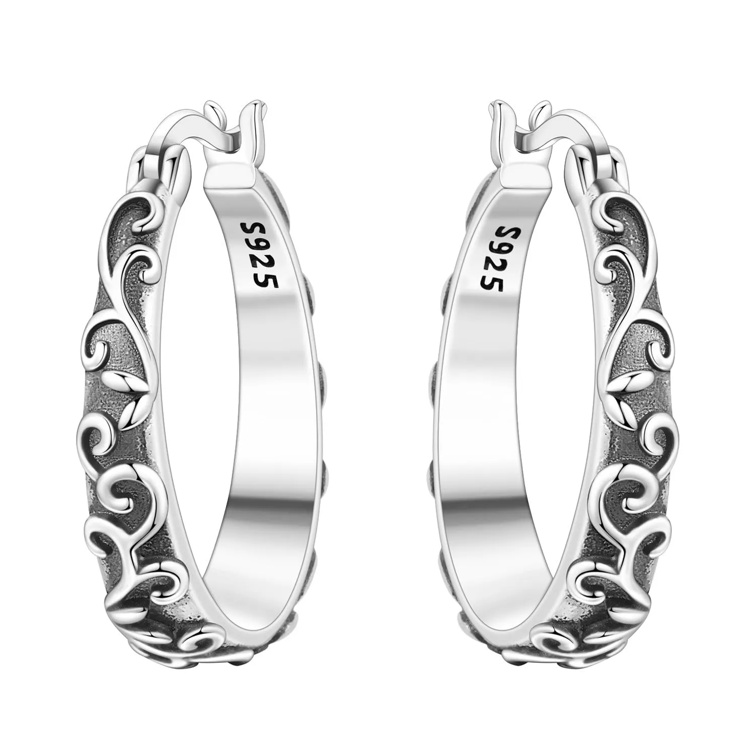 PANPOKI Orecchini a cerchio spessi in argento Sterling 925 a forma di stella e luna, con zirconia cubica scintillante, gioielli leggeri da donna, con confezione regalo, regalo di compleanno per la - immagine 1