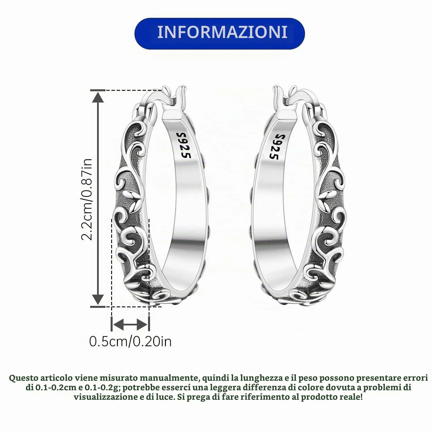PANPOKI Orecchini a cerchio spessi in argento Sterling 925 a forma di stella e luna, con zirconia cubica scintillante, gioielli leggeri da donna, con confezione regalo, regalo di compleanno per la - immagine 3