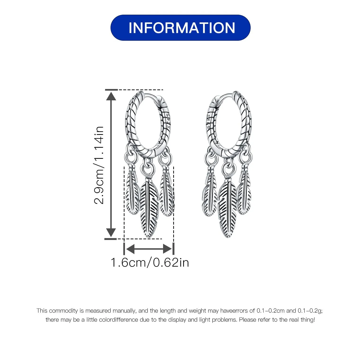 PANPOKI Orecchini pendenti a cuore, stella e luna in argento Sterling 925 placcato in oro 14 carati – Leggeri orecchini a cerchio con zirconia cubica | Gioielli ipoallergenici da donna | Confezione - immagine 3