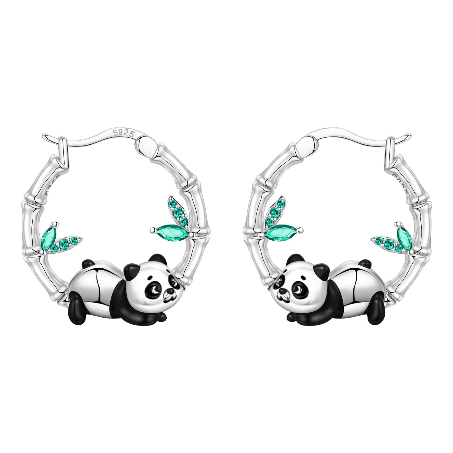 PANPOKI Orecchini a cerchio spessi in argento Sterling 925 a forma di stella e luna, con zirconia cubica scintillante, gioielli leggeri da donna, con confezione regalo, regalo di compleanno per la - immagine 1