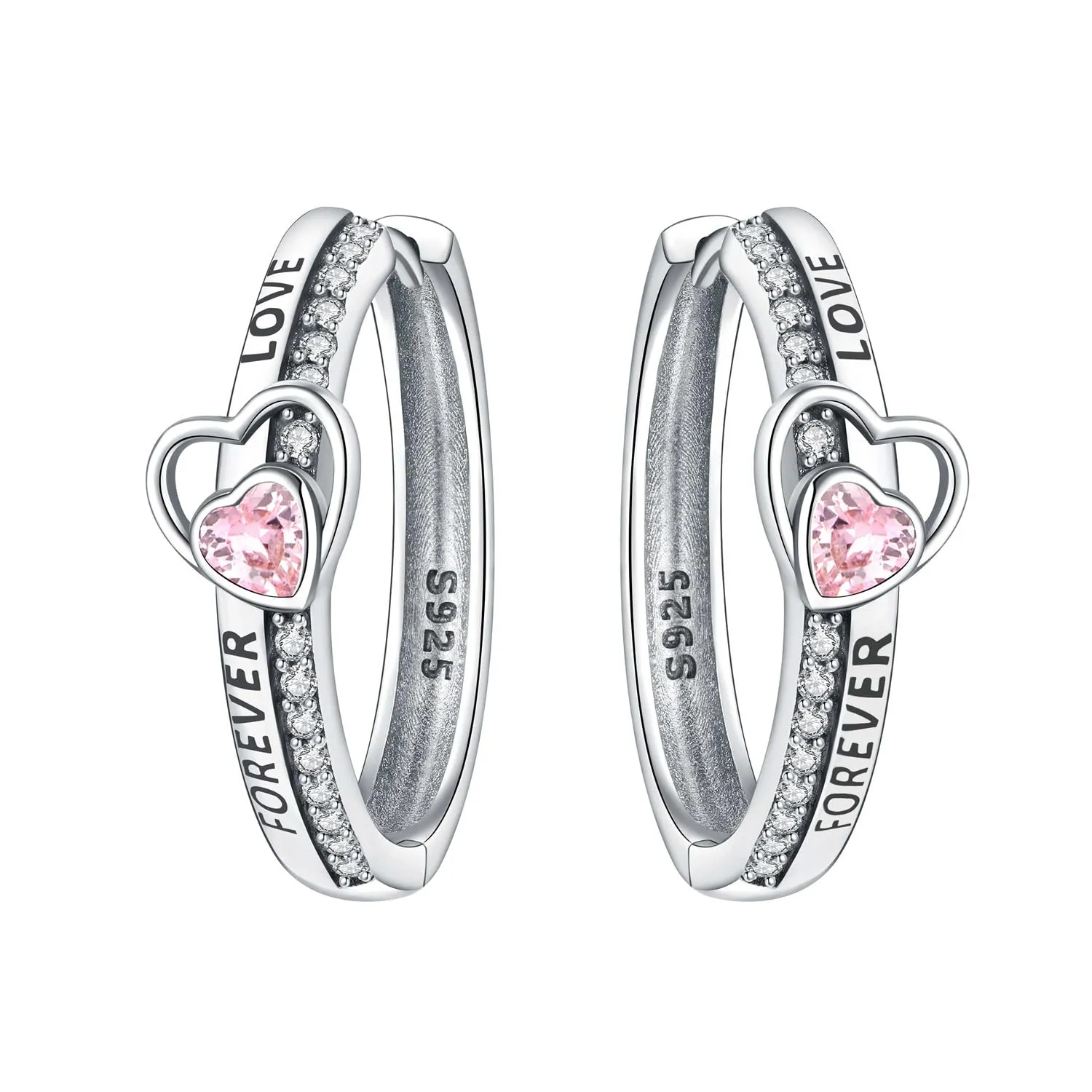 PANPOKI Orecchini a cerchio in argento Sterling 925 a forma di stella e luna, con zirconia cubica scintillante, leggeri, da donna, con confezione regalo, regalo di compleanno per mamma, 1, Argento - immagine 1