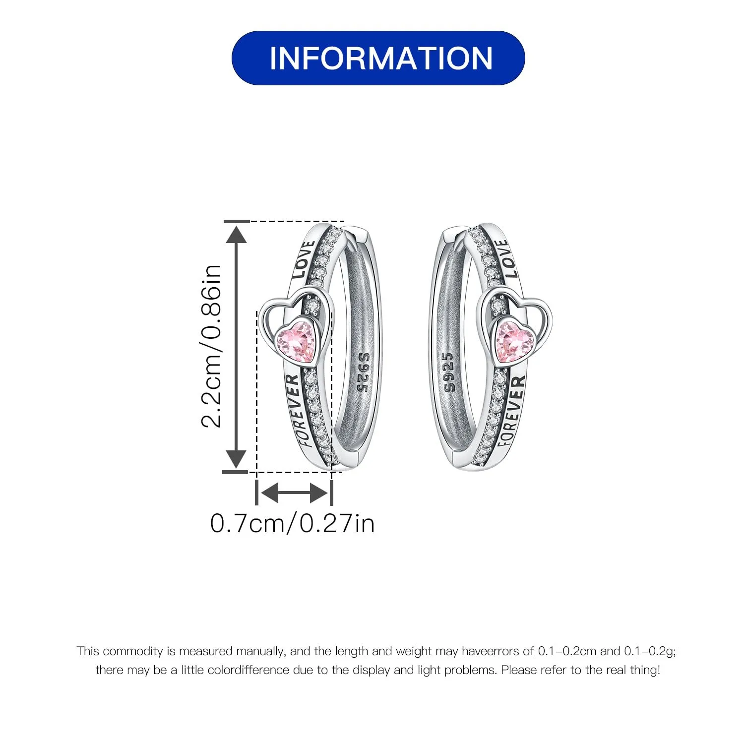 PANPOKI Orecchini a cerchio in argento Sterling 925 a forma di stella e luna, con zirconia cubica scintillante, leggeri, da donna, con confezione regalo, regalo di compleanno per mamma, 1, Argento - immagine 3