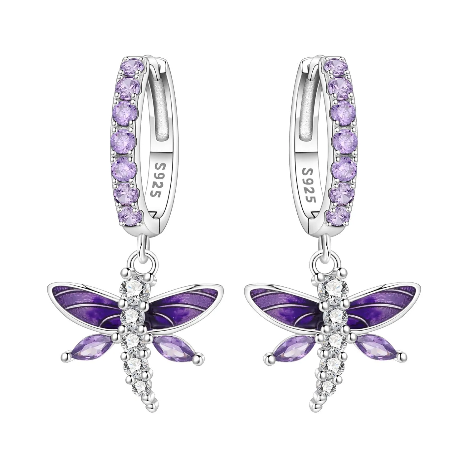 PANPOKI Orecchini pendenti a cuore, stella e luna in argento Sterling 925 placcato in oro 14 carati – Leggeri orecchini a cerchio con zirconia cubica | Gioielli ipoallergenici da donna | Confezione - immagine 1