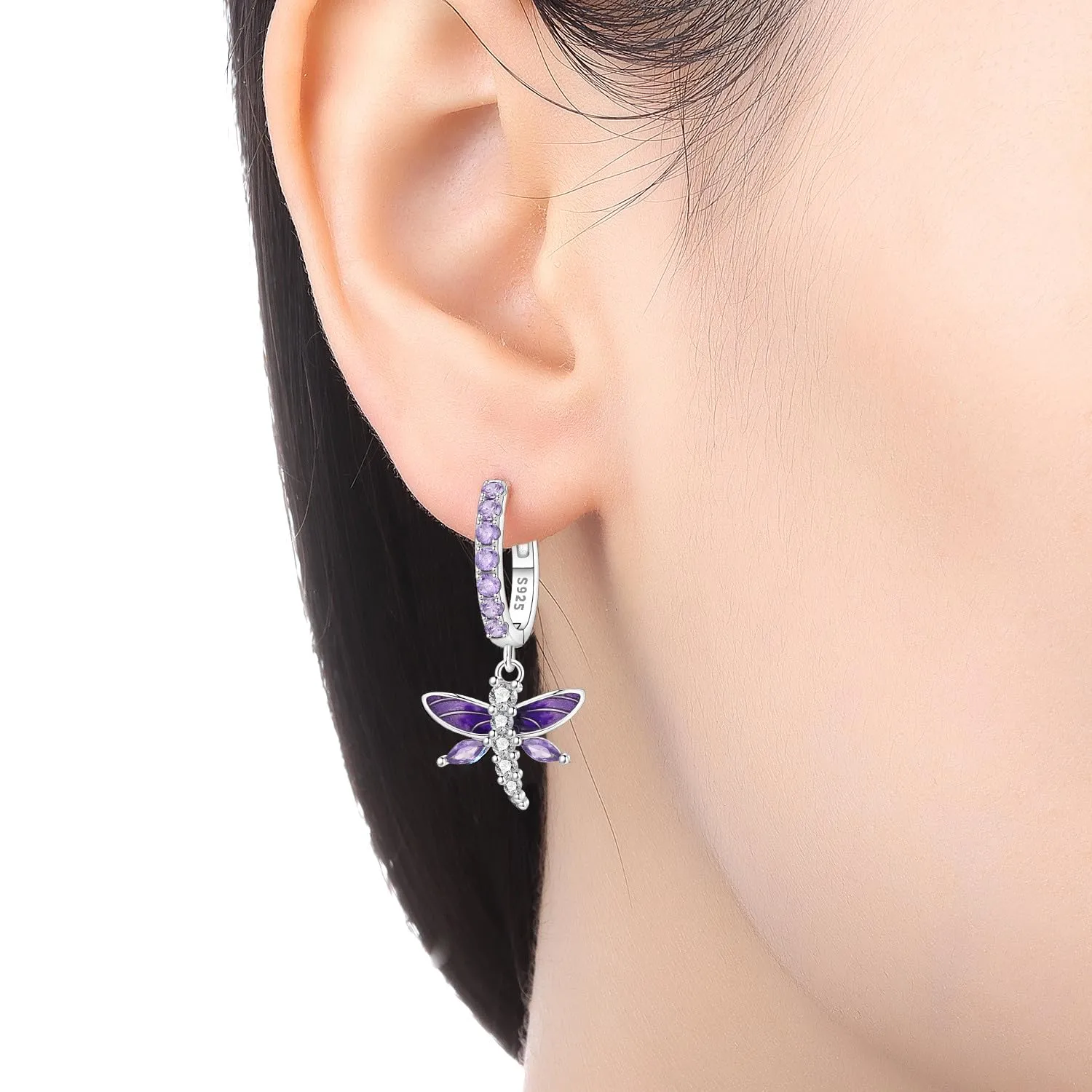 PANPOKI Orecchini pendenti a cuore, stella e luna in argento Sterling 925 placcato in oro 14 carati – Leggeri orecchini a cerchio con zirconia cubica | Gioielli ipoallergenici da donna | Confezione - immagine 4