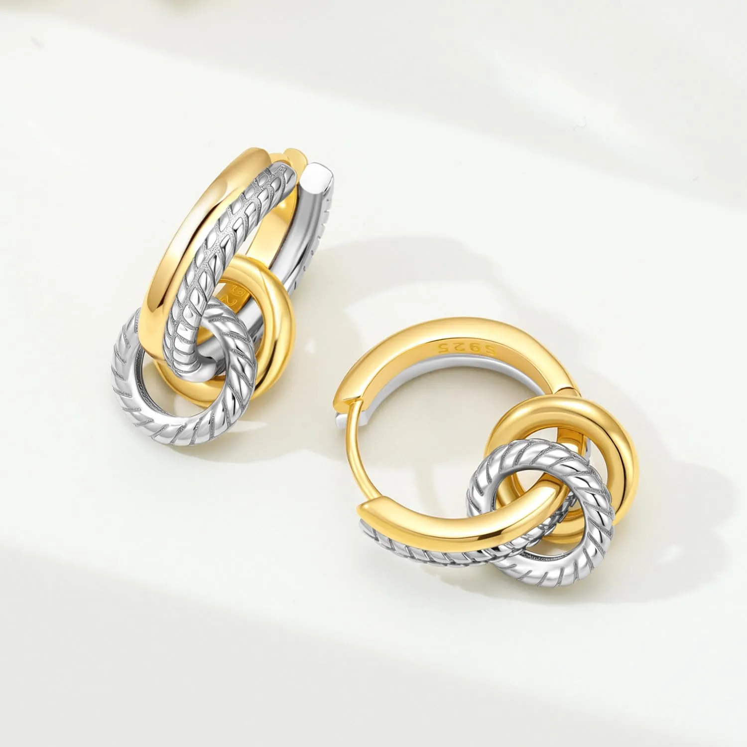 CYMYSS Orecchini Oro Donna in Argento 925 Placcato Oro 18K, Orecchini Dorati Eleganti e Leggeri, Gioielli Donna per Uso Quotidiano, Occasioni Speciali e Regalo - immagine 4