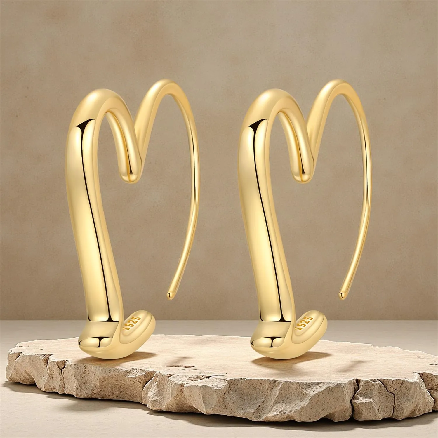CYMYSS Orecchini Oro Donna in Argento 925 Placcato Oro 18K, Orecchini Dorati Eleganti e Leggeri, Gioielli Donna per Uso Quotidiano, Occasioni Speciali e Regalo - immagine 5