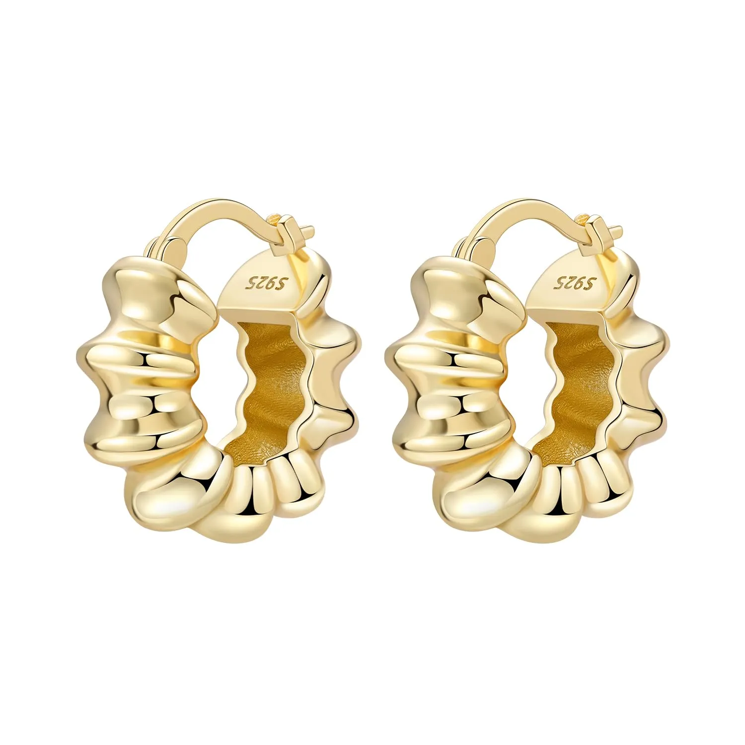CYMYSS Orecchini Oro Donna in Argento 925 Placcato Oro 18K, Orecchini Dorati Eleganti e Leggeri, Gioielli Donna per Uso Quotidiano, Occasioni Speciali e Regalo - immagine 1