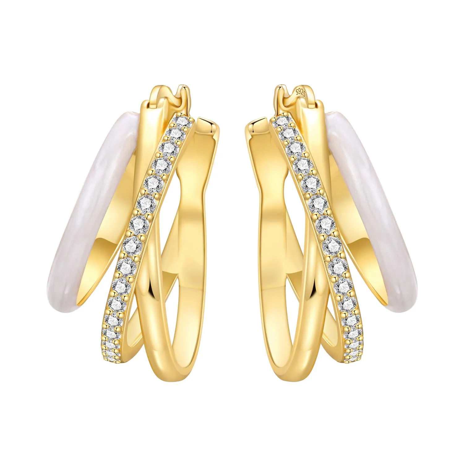 CYMYSS Orecchini Oro Donna in Argento 925 Placcato Oro 18K, Orecchini Dorati Eleganti e Leggeri, Gioielli Donna per Uso Quotidiano, Occasioni Speciali e Regalo - immagine 1