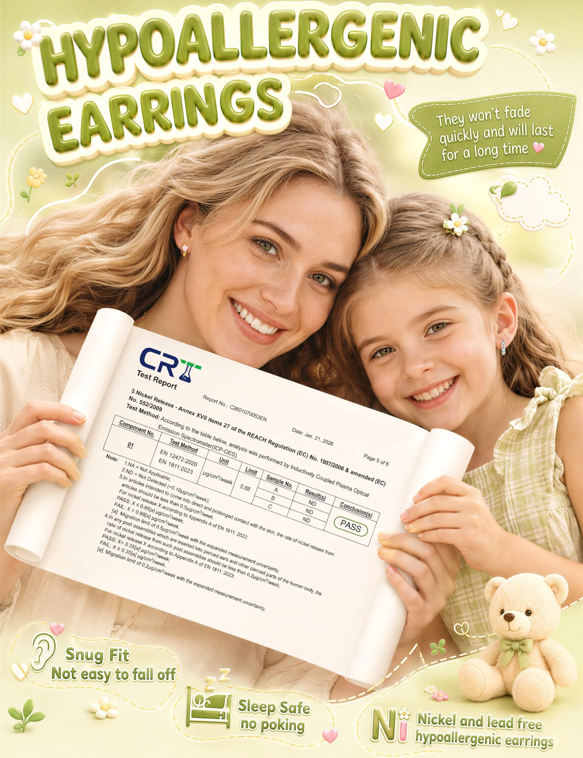 MILACOLATO Orecchini Donna Perni in Argento Sterling 925 Orecchini Bambina - immagine 3