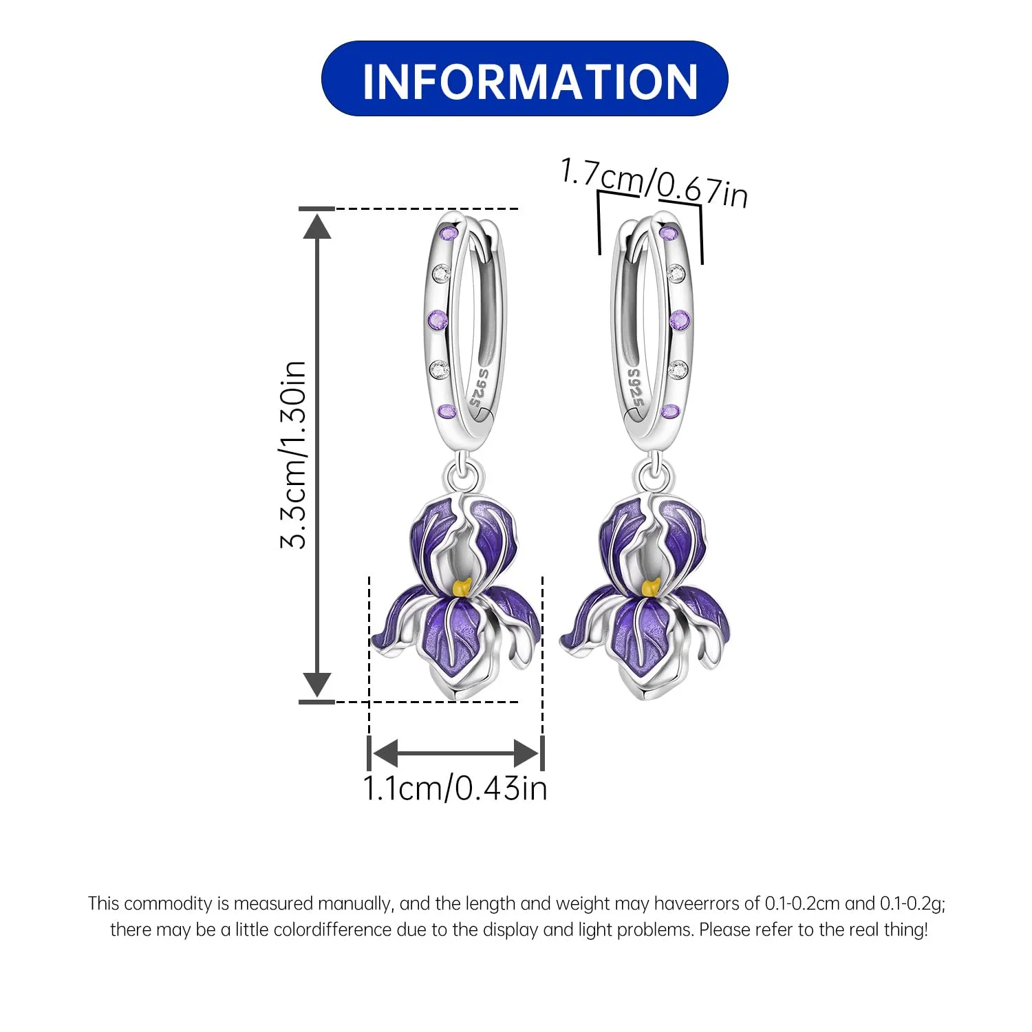 PANPOKI Orecchini a cerchio in argento Sterling 925 a forma di stella e - immagine 3