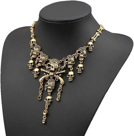 Collana Teschio Orecchini Scheletro, Collana Scheletro Orecchini Teschio - immagine 3