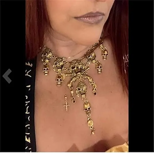Collana Teschio Orecchini Scheletro, Collana Scheletro Orecchini Teschio - immagine 5