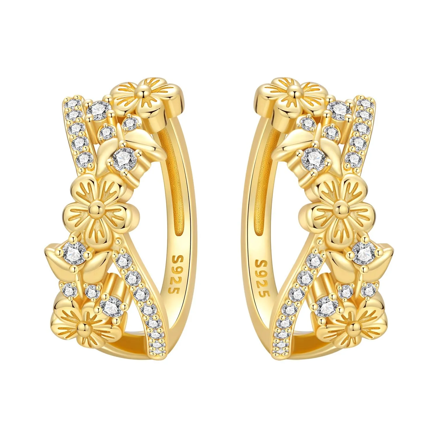 CYMYSS Orecchini Oro Donna in Argento 925 Placcato Oro 18K, Orecchini Dorati Eleganti e Leggeri, Gioielli Donna per Uso Quotidiano, Occasioni Speciali e Regalo - immagine 1