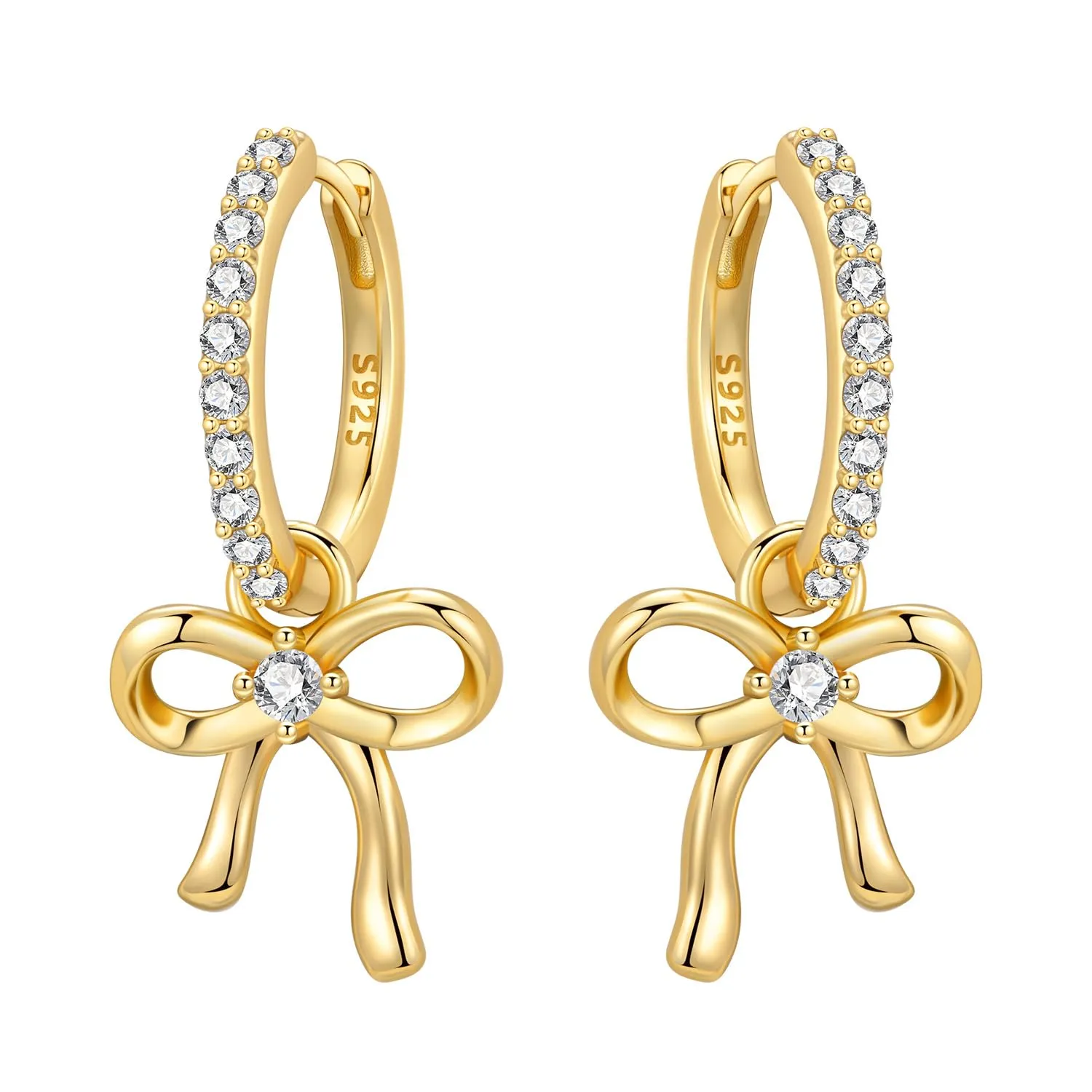CYMYSS Orecchini Oro Donna in Argento 925 Placcato Oro 18K, Orecchini Dorati Eleganti e Leggeri, Gioielli Donna per Uso Quotidiano, Occasioni Speciali e Regalo - immagine 1
