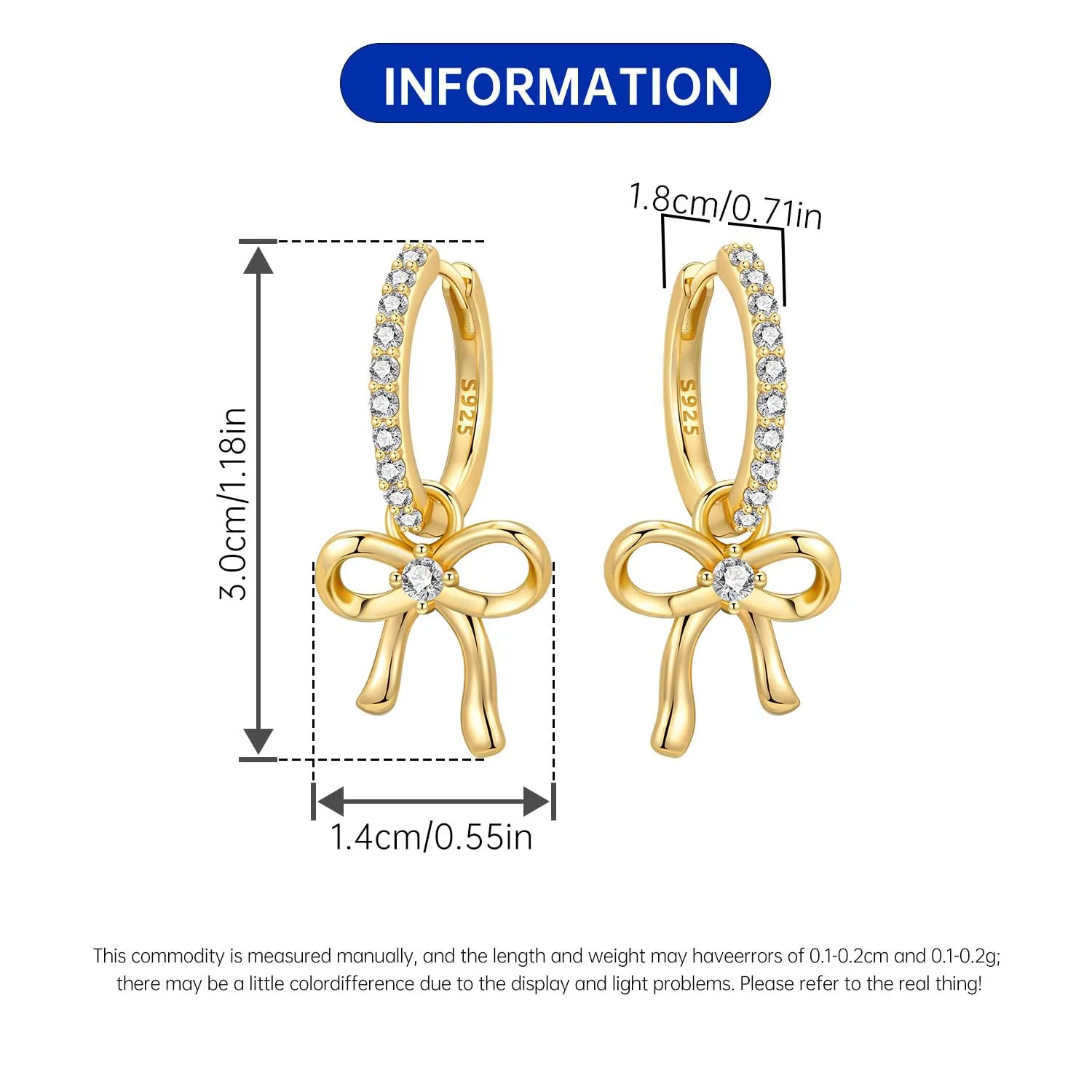 CYMYSS Orecchini Oro Donna in Argento 925 Placcato Oro 18K, Orecchini Dorati Eleganti e Leggeri, Gioielli Donna per Uso Quotidiano, Occasioni Speciali e Regalo - immagine 2
