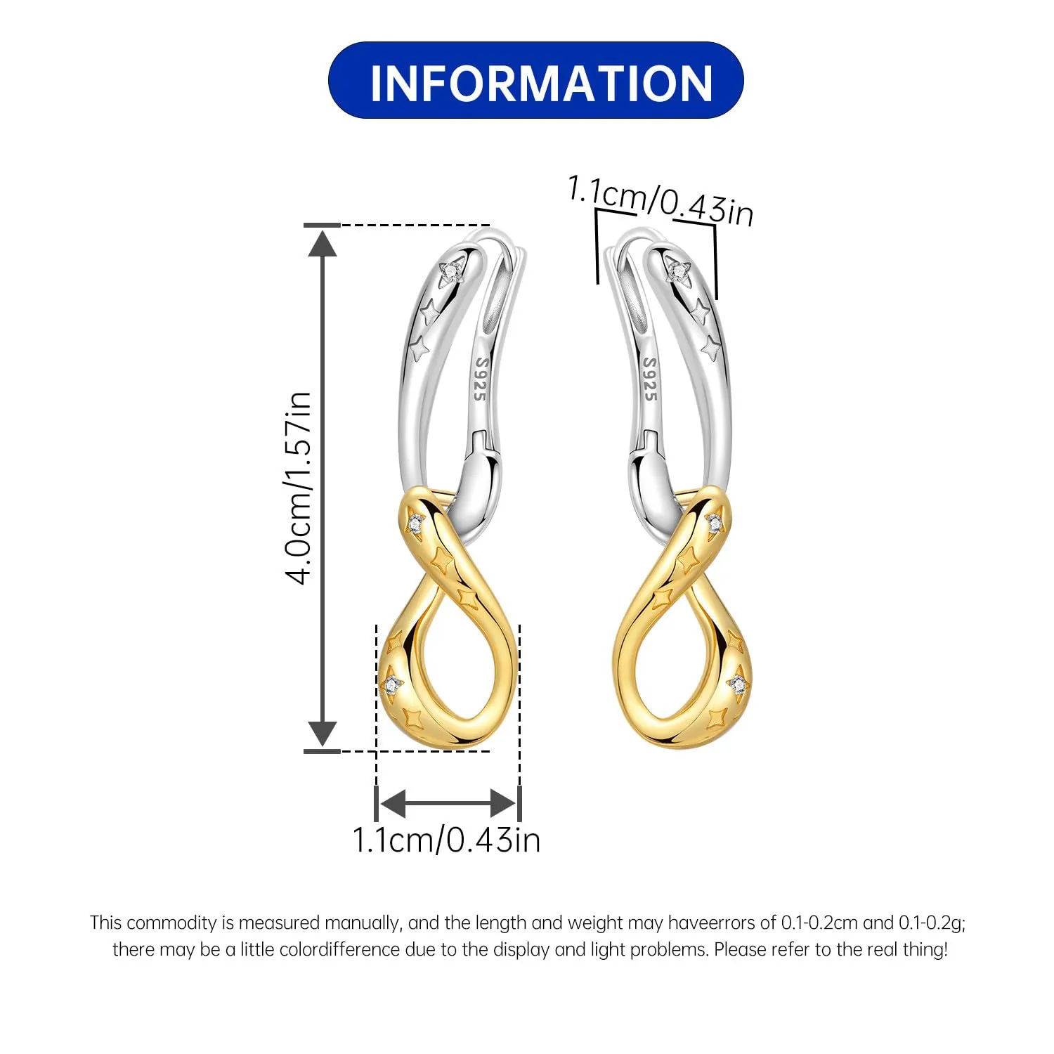 CYMYSS Orecchini Oro Donna in Argento 925 Placcato Oro 18K, Orecchini Dorati Eleganti e Leggeri, Gioielli Donna per Uso Quotidiano, Occasioni Speciali e Regalo - immagine 2