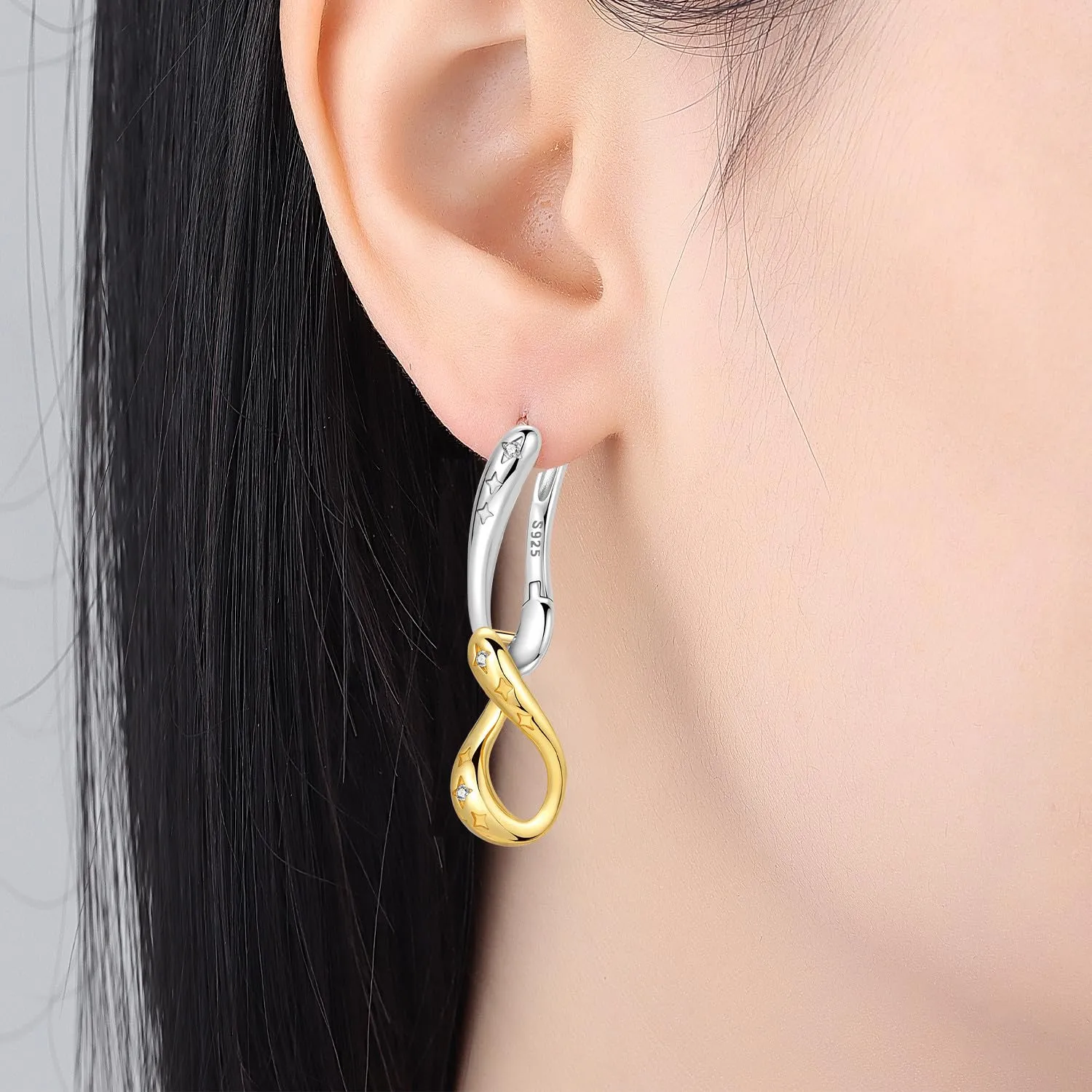 CYMYSS Orecchini Oro Donna in Argento 925 Placcato Oro 18K, Orecchini Dorati Eleganti e Leggeri, Gioielli Donna per Uso Quotidiano, Occasioni Speciali e Regalo - immagine 3