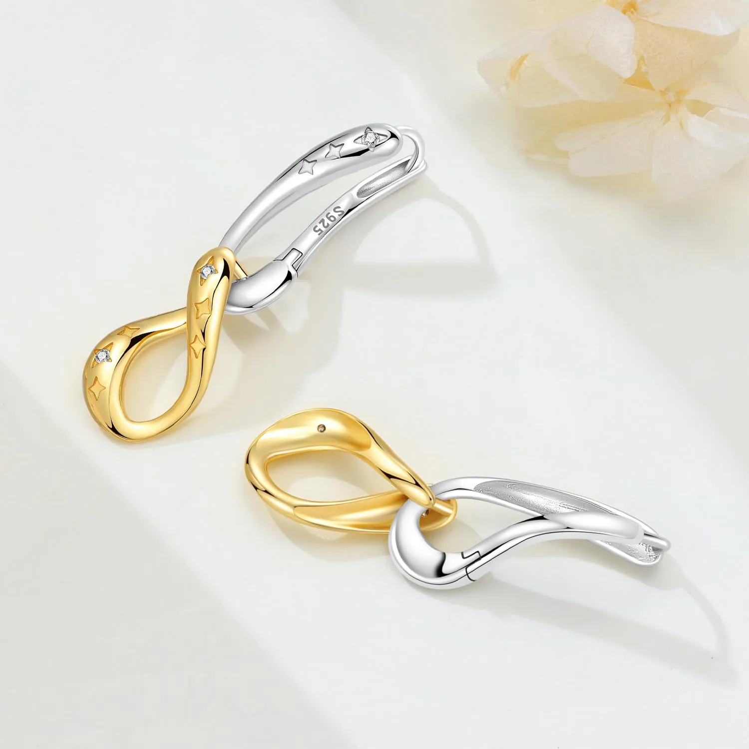 CYMYSS Orecchini Oro Donna in Argento 925 Placcato Oro 18K, Orecchini Dorati Eleganti e Leggeri, Gioielli Donna per Uso Quotidiano, Occasioni Speciali e Regalo - immagine 4