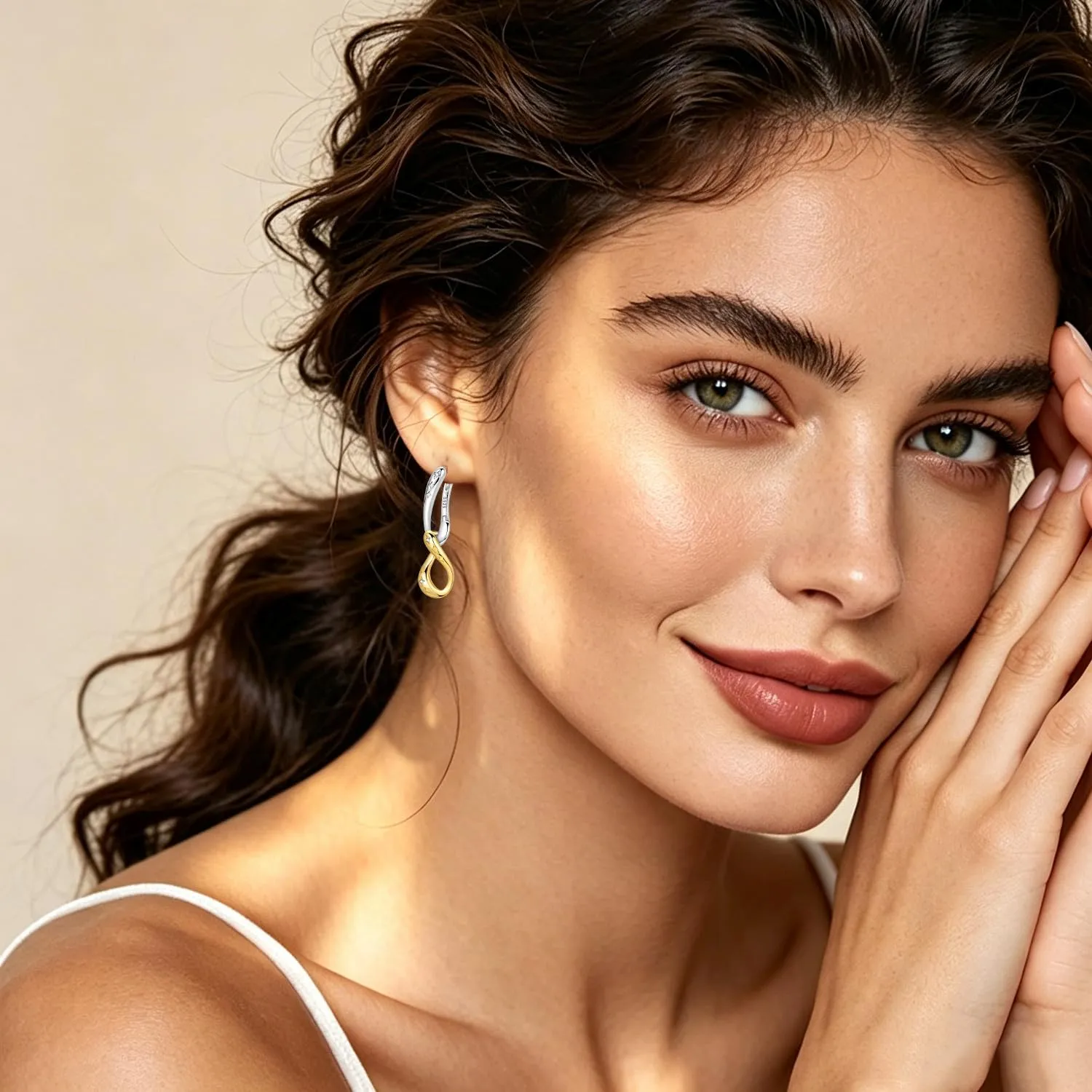 CYMYSS Orecchini Oro Donna in Argento 925 Placcato Oro 18K, Orecchini Dorati Eleganti e Leggeri, Gioielli Donna per Uso Quotidiano, Occasioni Speciali e Regalo - immagine 6