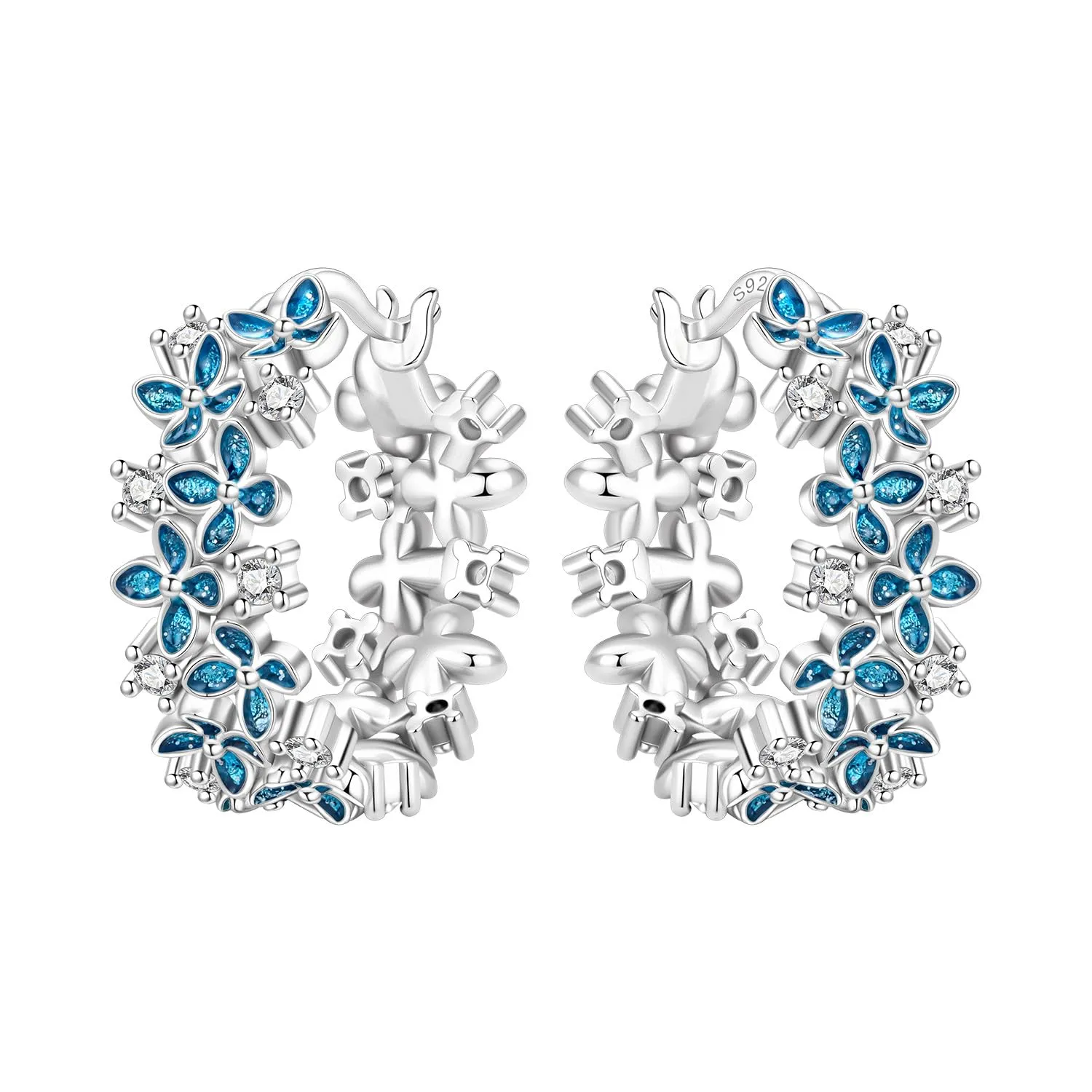 CYMYSS Orecchini a Cerchio Argento 925 Orecchini Donna Argento 925 Orecchini Anallergici Donna Orecchini a Cerchio Regali per signore, madri e nonne - immagine 1