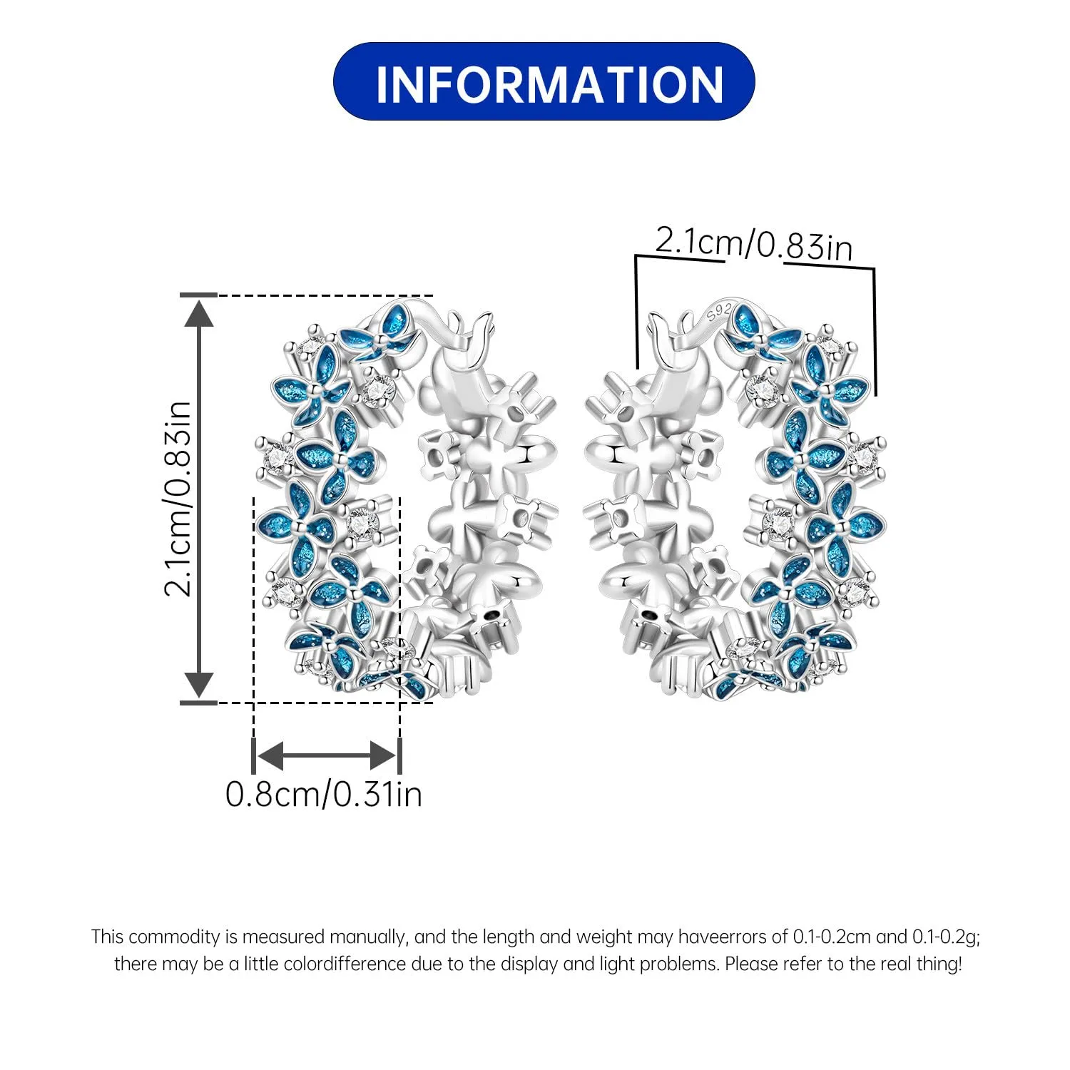 CYMYSS Orecchini a Cerchio Argento 925 Orecchini Donna Argento 925 Orecchini Anallergici Donna Orecchini a Cerchio Regali per signore, madri e nonne - immagine 2