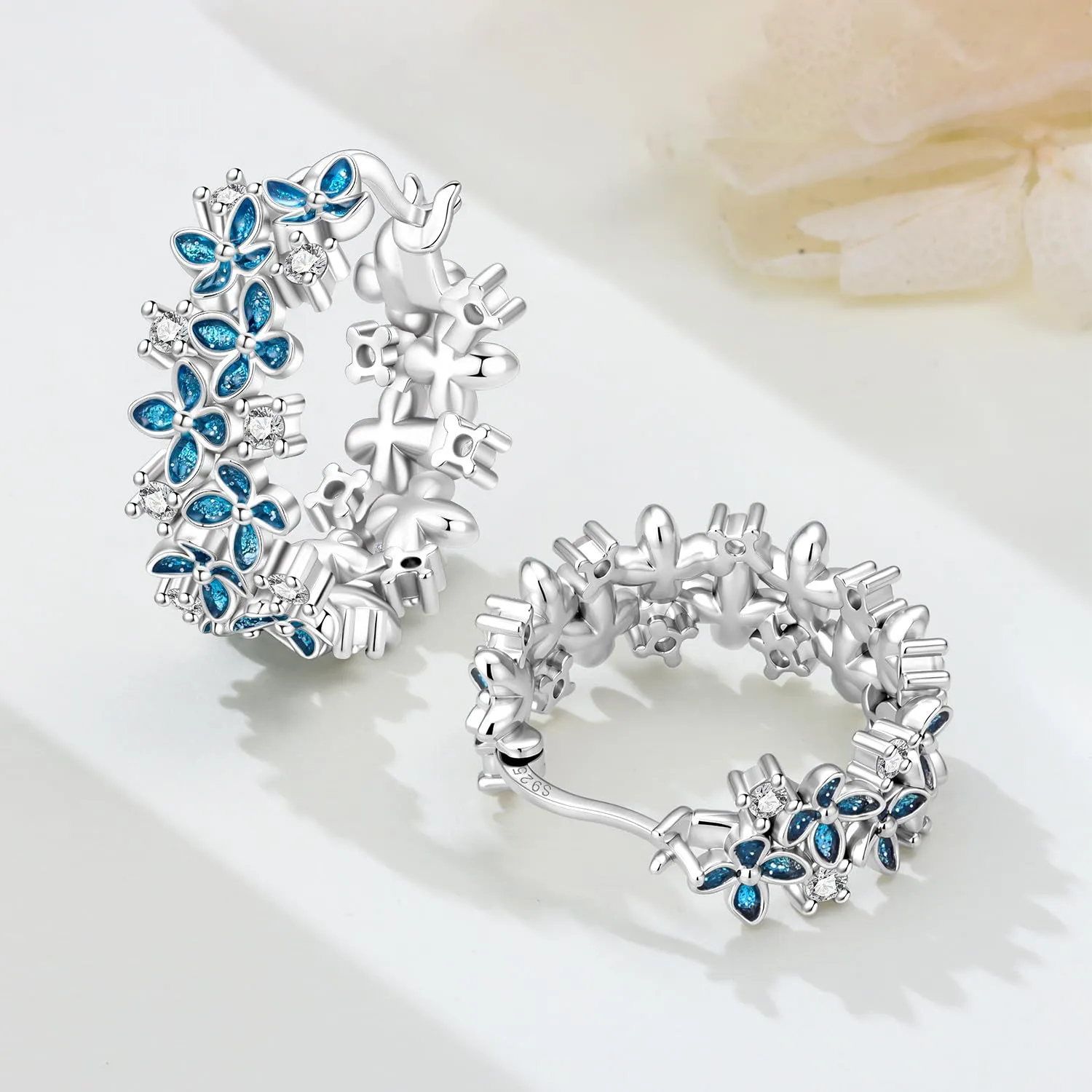 CYMYSS Orecchini a Cerchio Argento 925 Orecchini Donna Argento 925 Orecchini Anallergici Donna Orecchini a Cerchio Regali per signore, madri e nonne - immagine 4