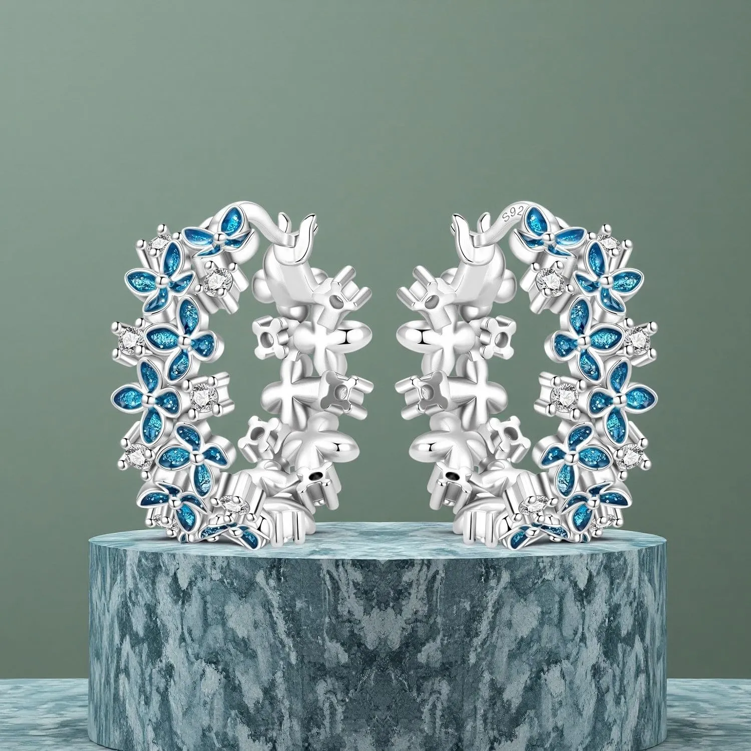 CYMYSS Orecchini a Cerchio Argento 925 Orecchini Donna Argento 925 Orecchini Anallergici Donna Orecchini a Cerchio Regali per signore, madri e nonne - immagine 6