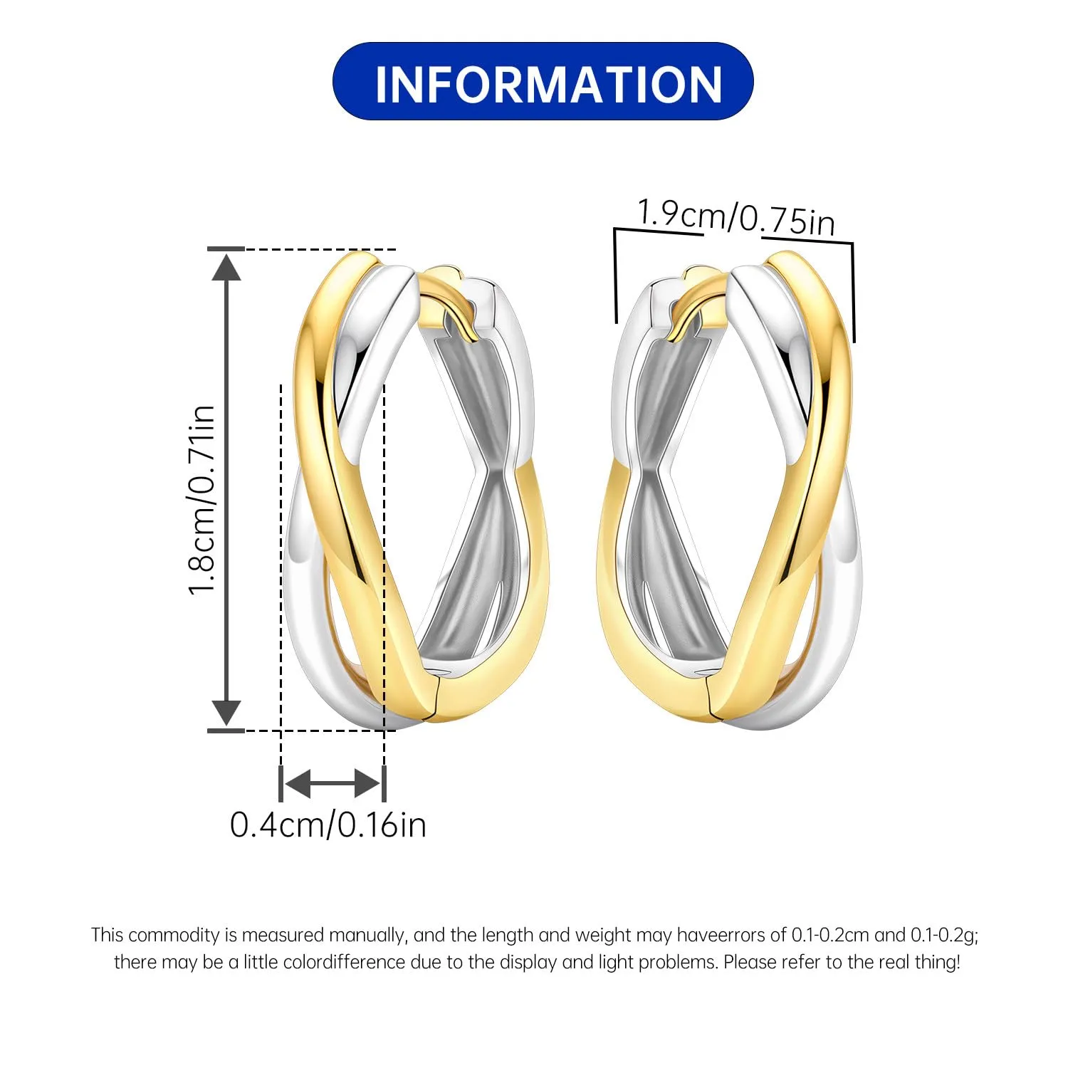 CYMYSS Orecchini Oro Donna in Argento 925 Placcato Oro 18K, Orecchini Dorati Eleganti e Leggeri, Gioielli Donna per Uso Quotidiano, Occasioni Speciali e Regalo - immagine 2