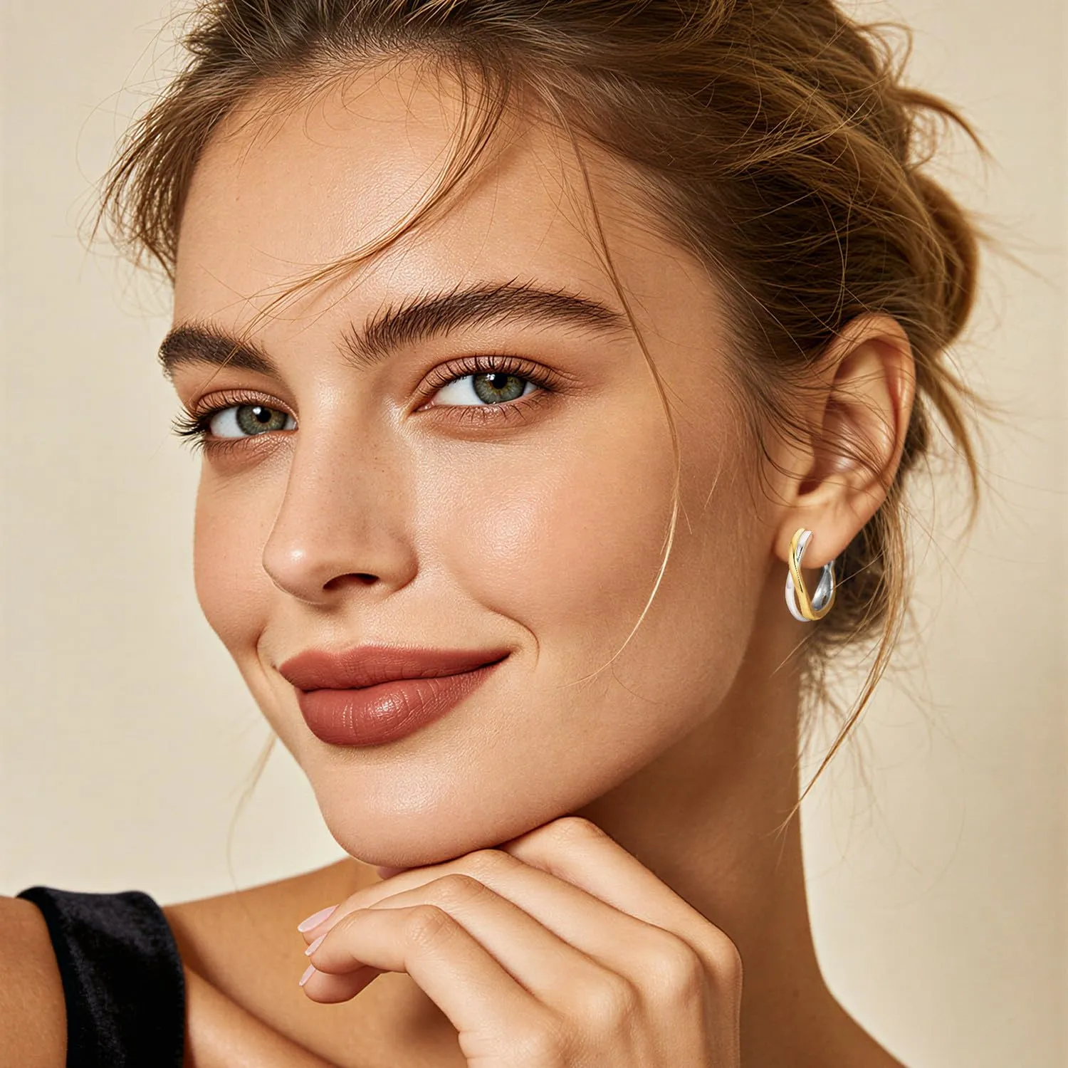 CYMYSS Orecchini Oro Donna in Argento 925 Placcato Oro 18K, Orecchini Dorati Eleganti e Leggeri, Gioielli Donna per Uso Quotidiano, Occasioni Speciali e Regalo - immagine 5