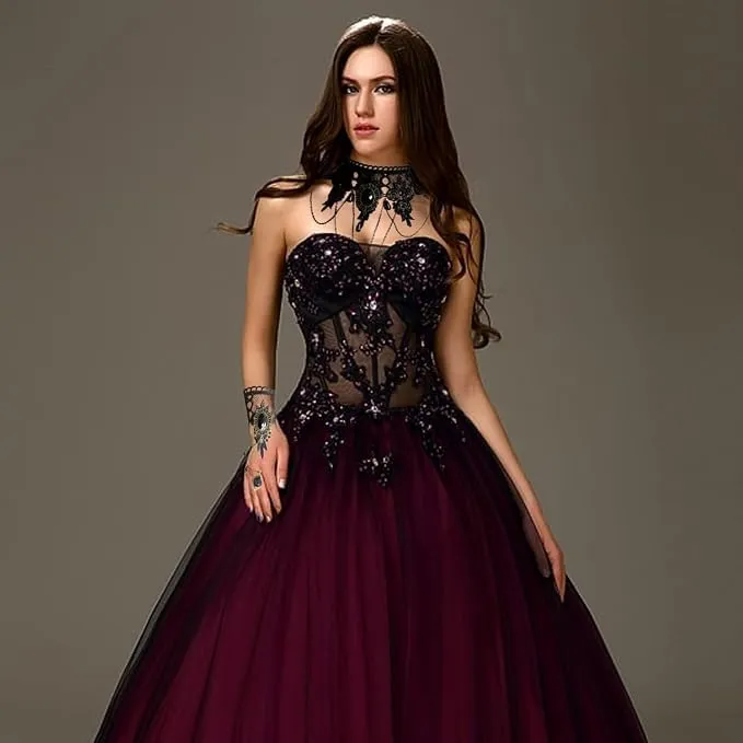 Collana di Pizzo Nero Gotica con Bracciale, Girocollo Donna 3 Pezzi - immagine 5