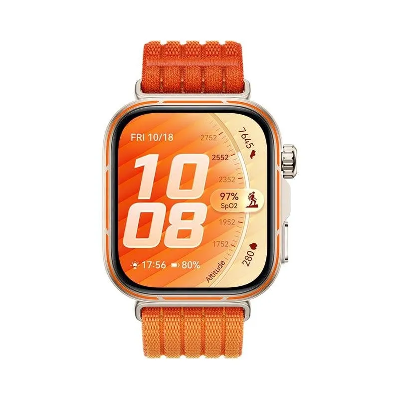 Huawei WATCH Fit 5 Pro Bluetooth GPS NFC 44,5mm AMOLED Oro Cinturino Arancione Resistente Acqua 5ATM - immagine 1