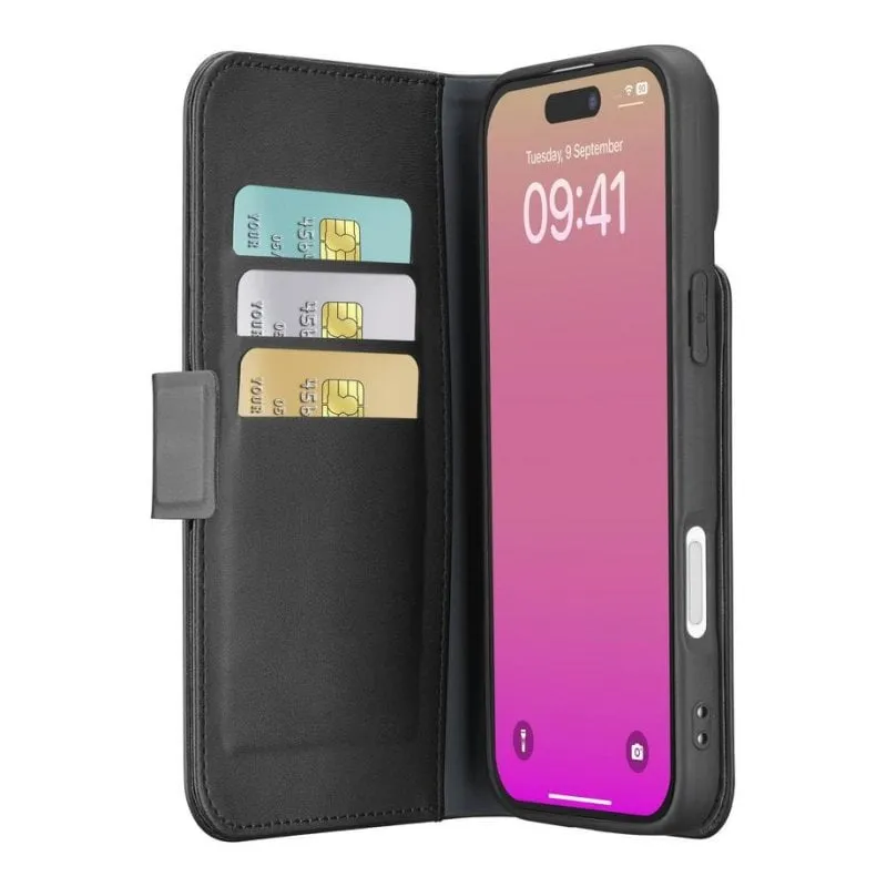 Funda para móvil Cellularline Book Agenda Folio Pelle Nera con chiusura magnetica per iPhone 17 - immagine 1
