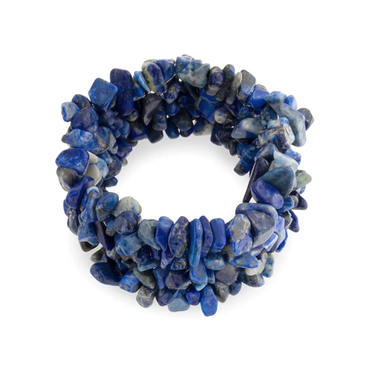 Bling Jewelry Ampio Chunky Pietra Blu Lapis Chips Dichiarazione Bib Collana Per Le Donne Collare Bracciale Elastico Per Le Donne Set 18 Pollici - immagine 2