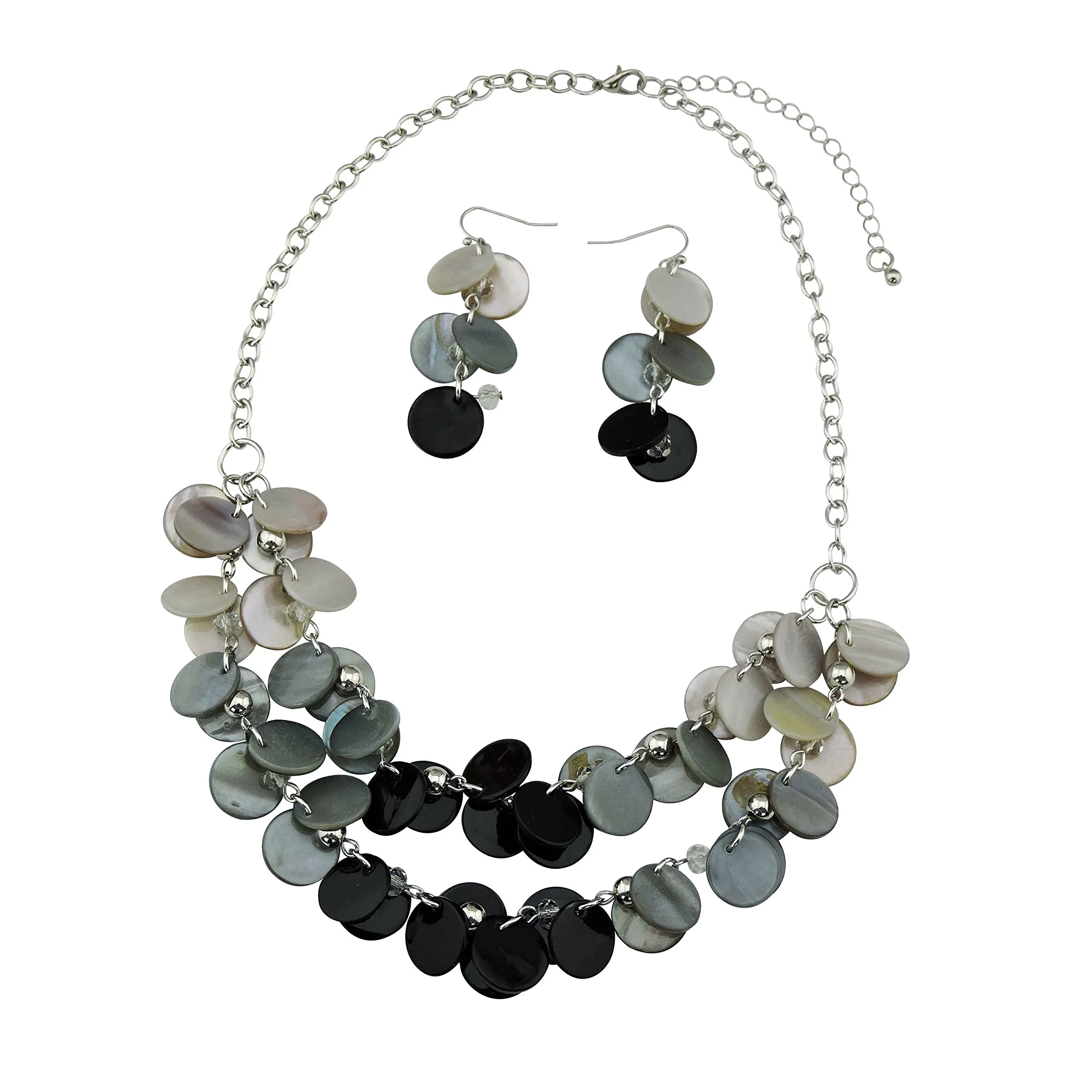 Bocar Parure Donna: Collana 2 Strati in Conchiglia e Orecchini - immagine 1