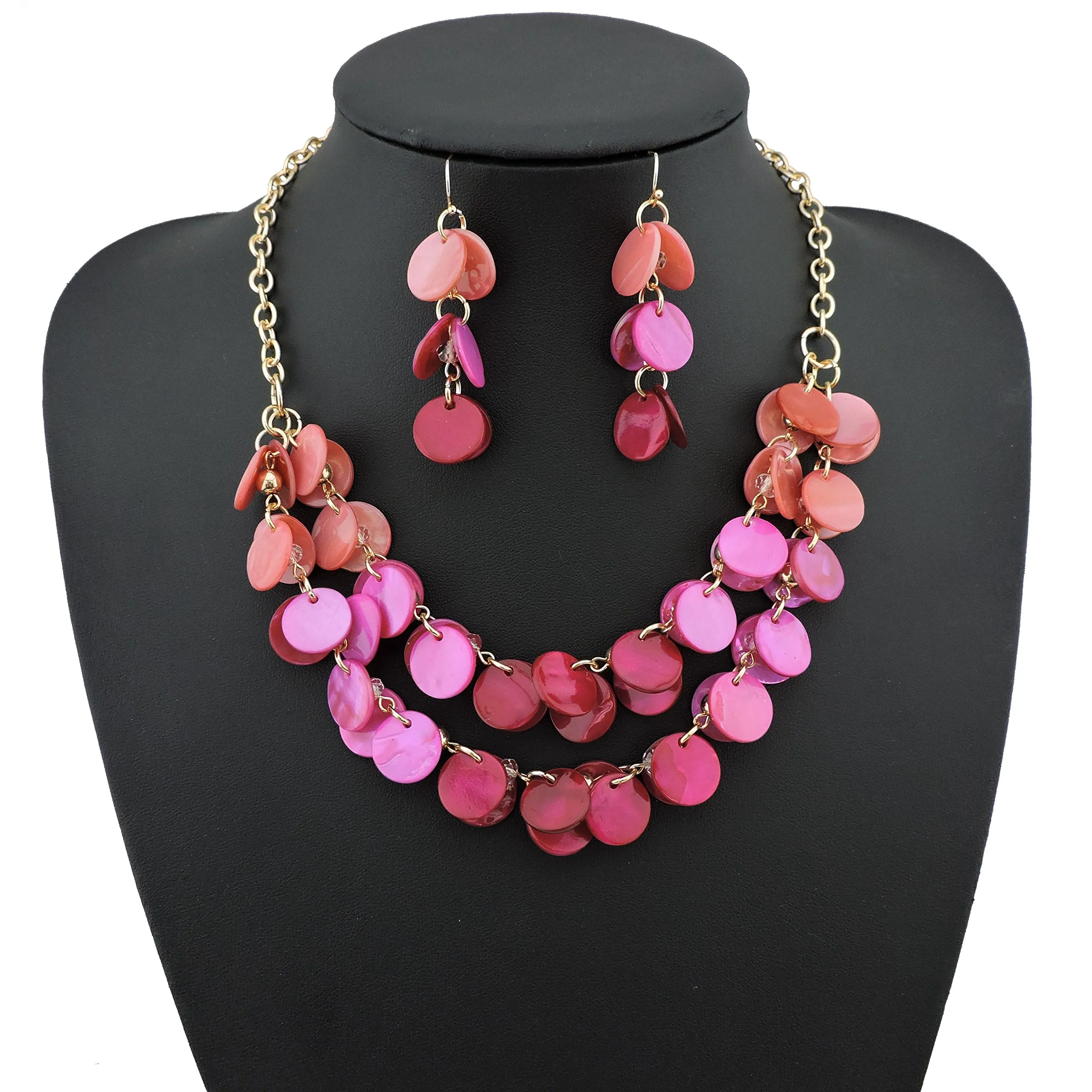 Bocar Parure Donna: Collana 2 Strati in Conchiglia e Orecchini - immagine 3