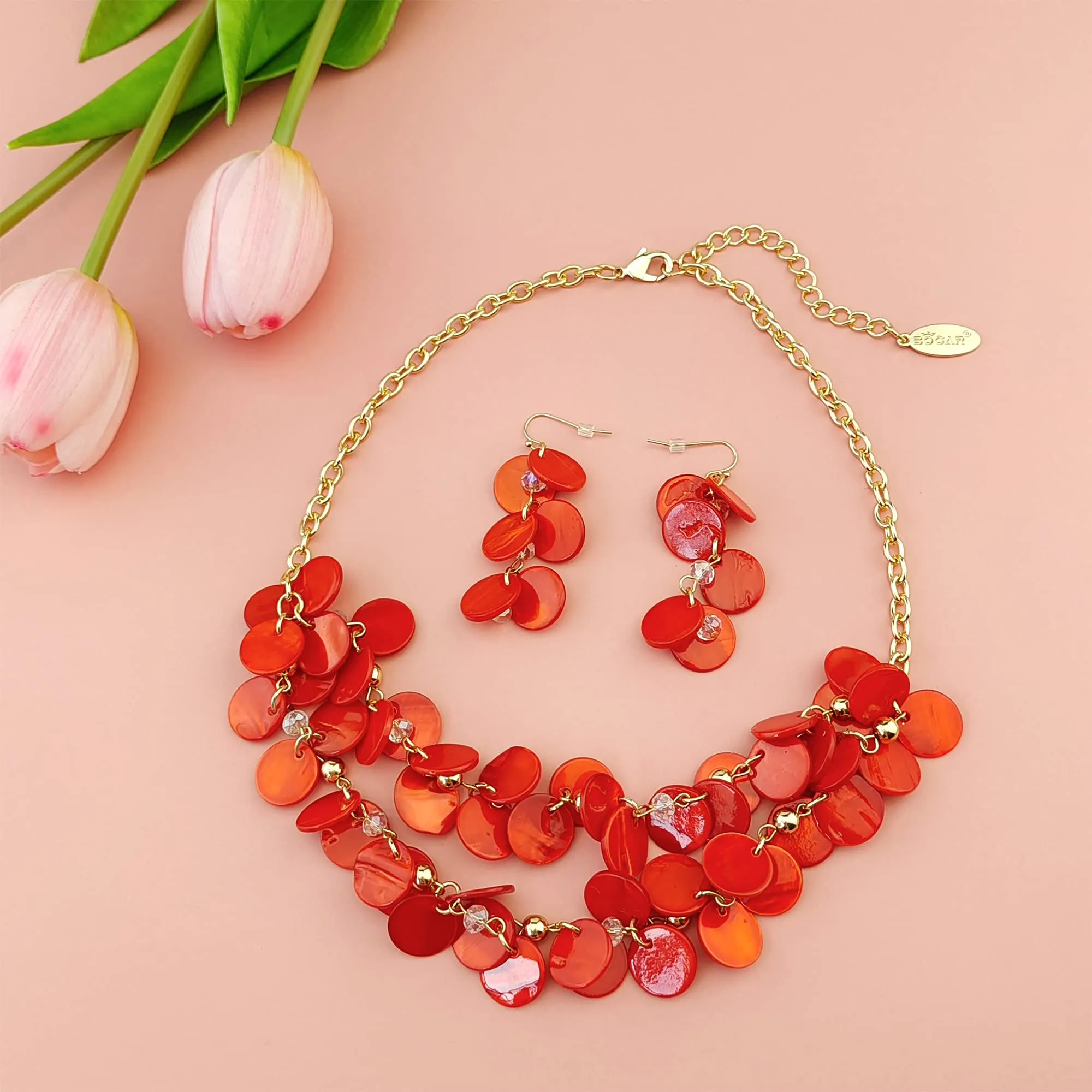 Bocar Parure Donna: Collana 2 Strati in Conchiglia e Orecchini - immagine 3