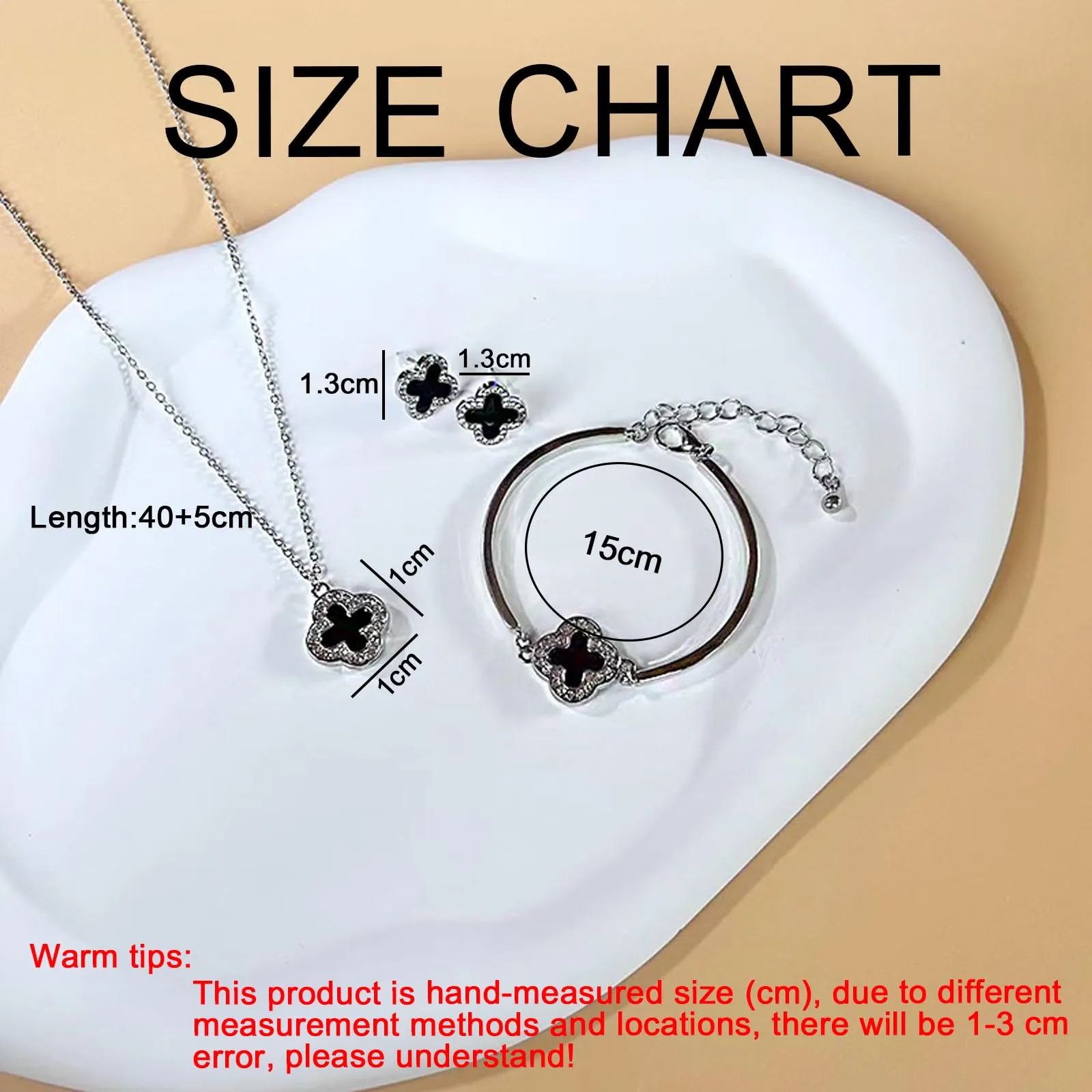Hanaoops Set di Gioielli per Donna Zirconi Cubici Ciondolo a Forma di Quadrifoglio Collana Orecchini Bracciale Ipoallergenico Regalo di Gioielli - immagine 2