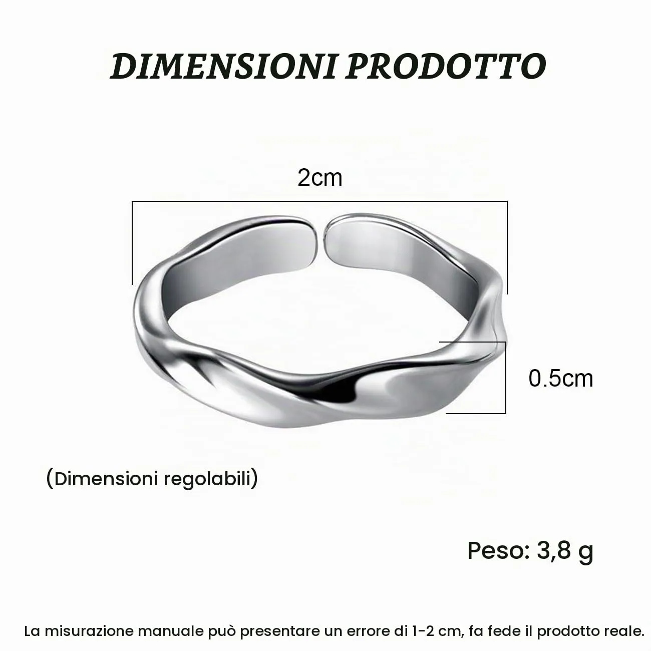 KONFEN Anello Möbiusz Uomo, Vichingo Anello Regolabile per Uomo, Materiale Ipoallergenico, Argento - immagine 6