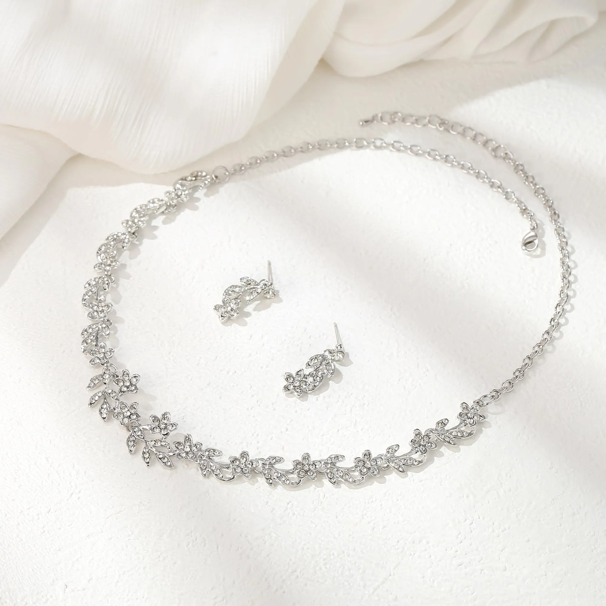 Clearine Gioielli vintage anni '20, collana a filo, orecchini a gancio, per donne, matrimoni, Halloween, cosplay, feste di ballo, accessori, cristallo - immagine 4