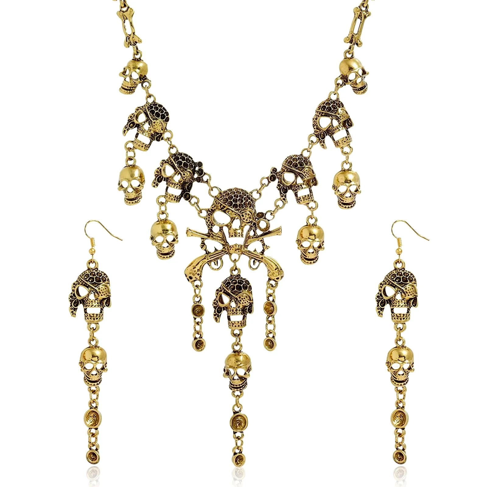 Collana Teschio Orecchini Scheletro, Collana Scheletro Orecchini Teschio - immagine 1