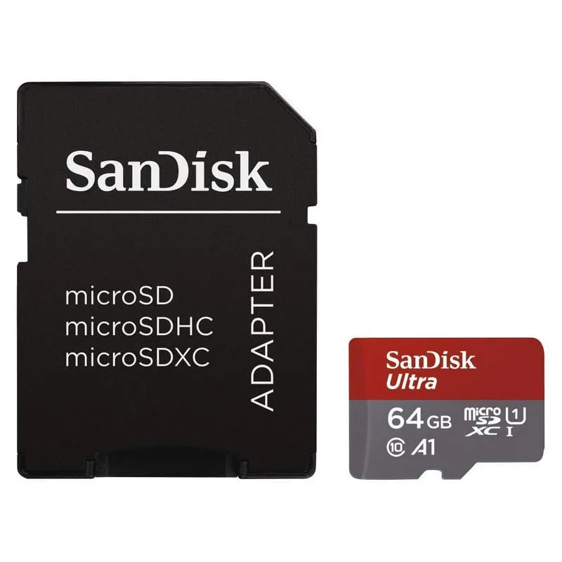Sandisk Ultra MicroSDXC 64 GB Classe 10 A1 UHS-I + Adattatore SD - immagine 1