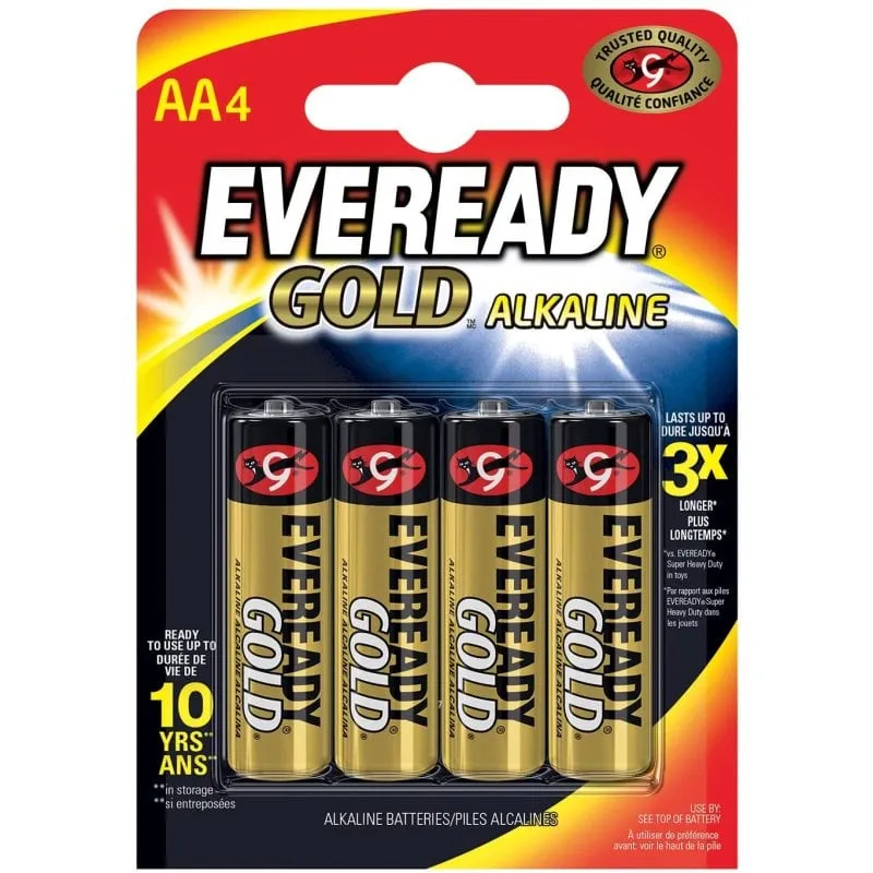 Batterie alcaline Energizer Eveready Gold AA LR6 4 unità - immagine 1
