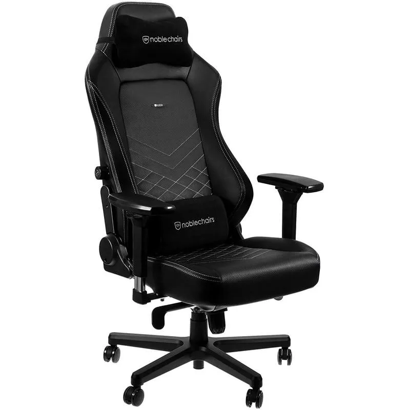 Sedia da gioco Noblechairs Hero in pelle PU nera/bianca - immagine 1